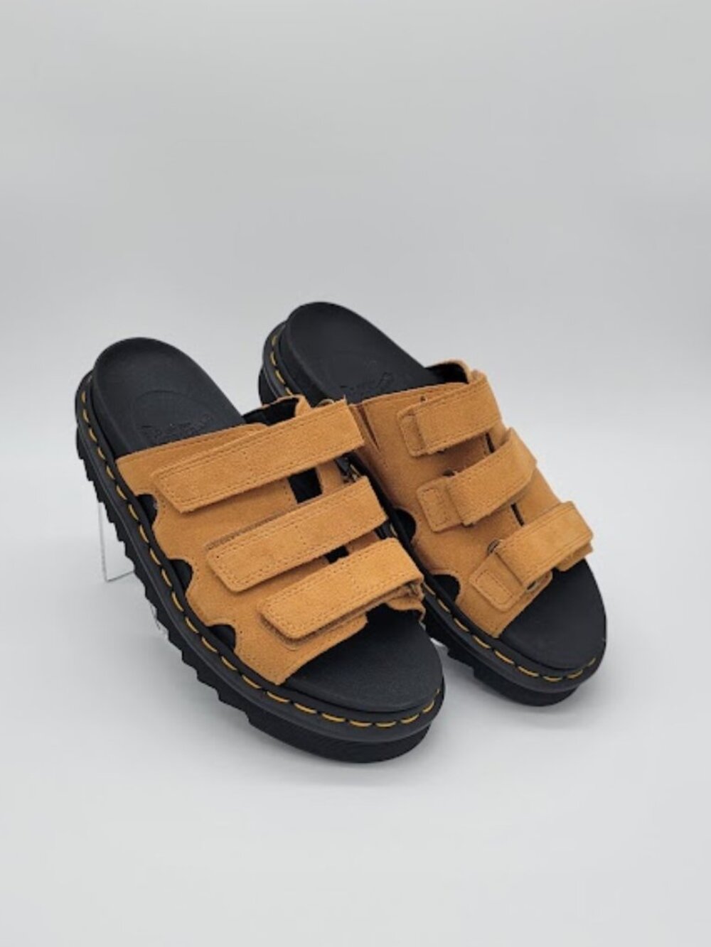 DR. MARTENS Raine Slide Athena Leather Sandals Brown Women’s US 8 EU 39  NWOB